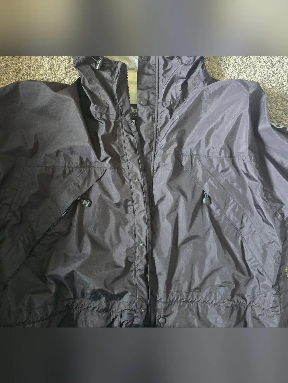 Vintage 1990s Timberland Performance Hooded Rain Jacket - Black Shell Mens size